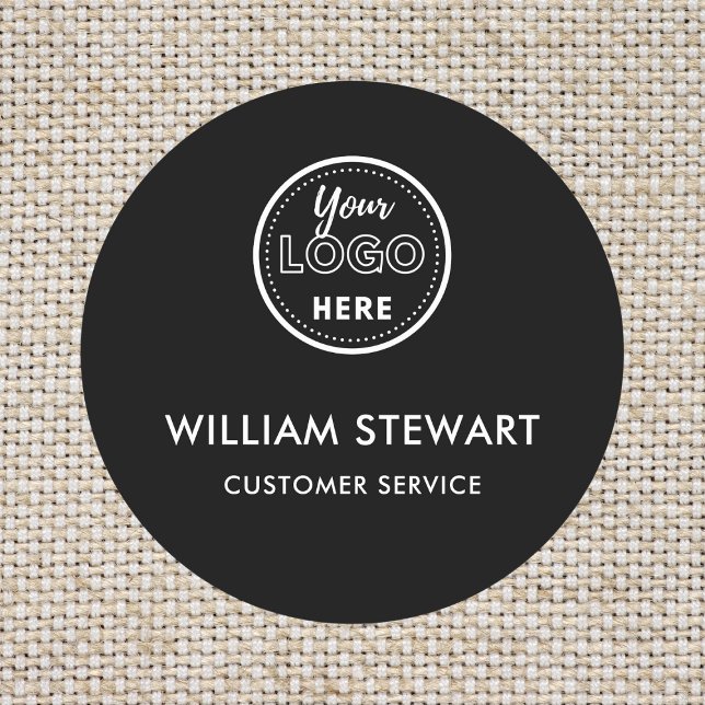 Runde Mitarbeiter mit Beruflichen Logos für Schwar Namensschild (Von Creator hochgeladen)