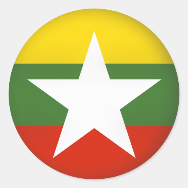 Runde Myanmar Runder Aufkleber (Vorderseite)