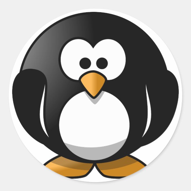 Runde Pinguin-Aufkleber für Kinder Runder Aufkleber (Vorderseite)