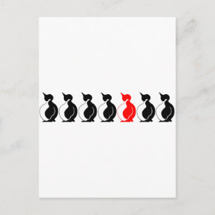 Runde Pinguin-Gruppe Postkarte