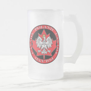 Runde Polen - Kanada - Leaf Mattglas Bierglas