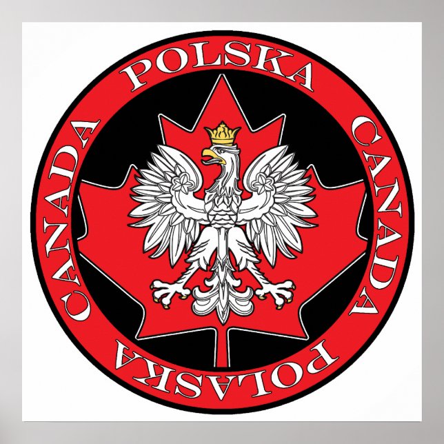 Runde Polska Kanada Leaf Poster (Vorne)