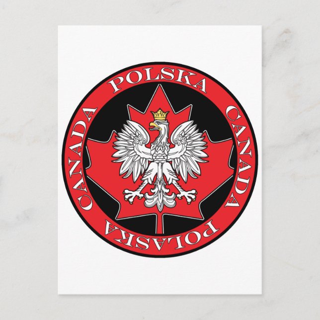 Runde Polska Kanada Leaf Postkarte (Vorderseite)