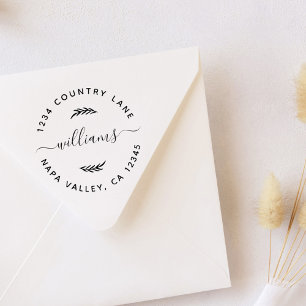 Runde Rücksendeadresse mit benutzerdefinierten Fam Permastempel