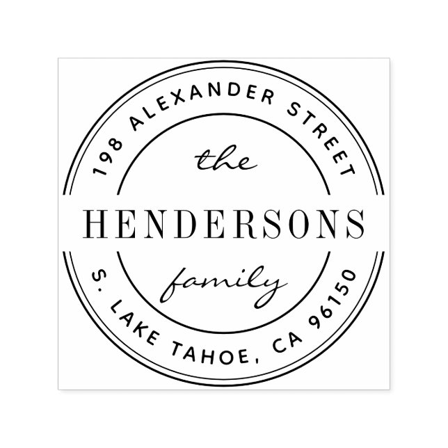 Runde Rücksendeadresse Permastempel (Design)