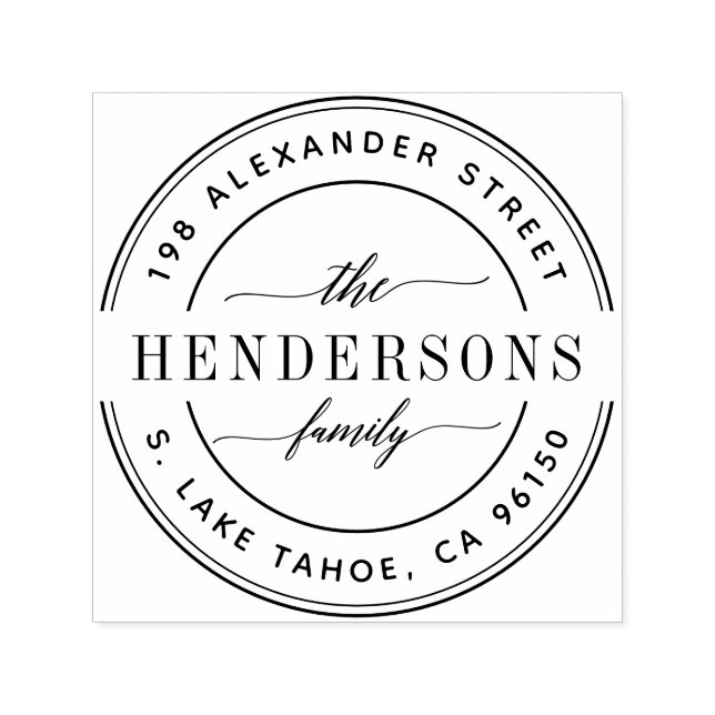 Runde Rücksendeadresse Permastempel (Design)