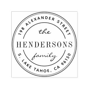 Runde Rücksendeadresse Permastempel