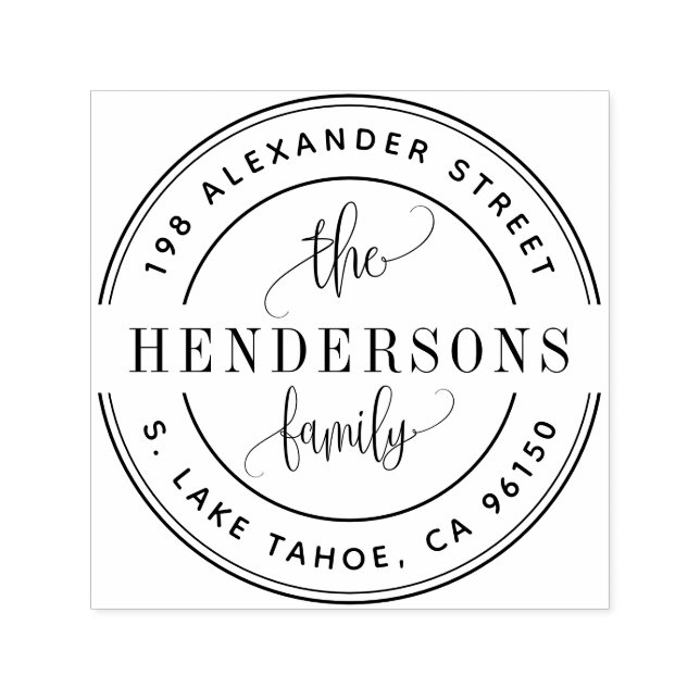 Runde Rücksendeadresse Permastempel (Design)