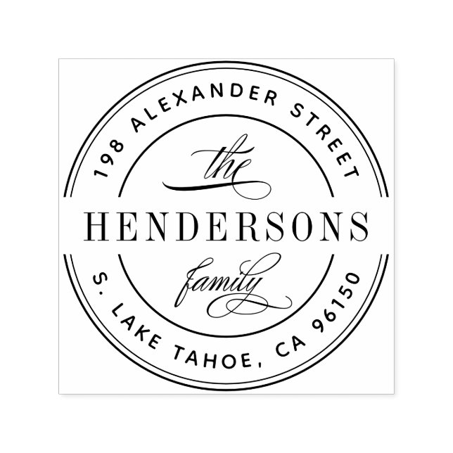 Runde Rücksendeadresse Permastempel (Design)