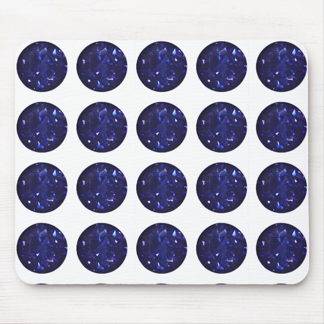 Runde Sapphire Gemstone Muster Mousepad (Vorne)