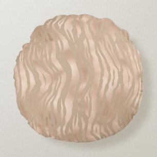 Runde Satin Animal Print Luxus Kissen