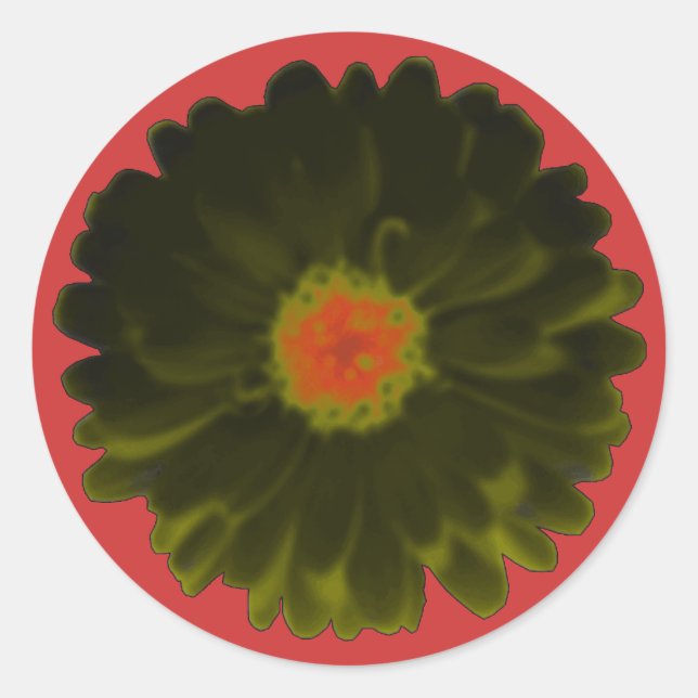 Runde Sticker für Schwarz und Rot (Vorderseite)