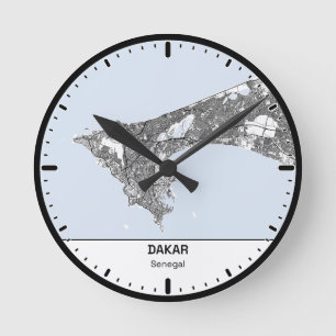 Runde Uhr Dakar Stadt‑Linienkunst