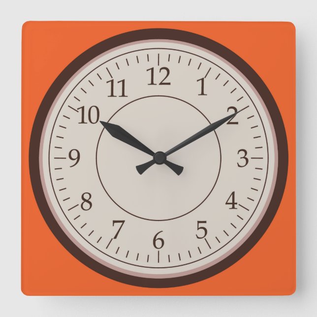 Runde Uhr der braunen Wand (Vorderseite)