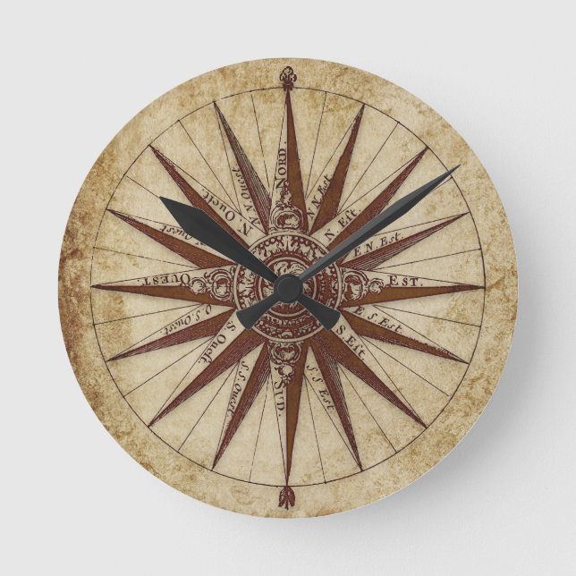 Runde Uhr in Schwarz-Weiß-Design (Vorderseite)