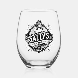 Runde um das Ecke Sally's Seaside Alehouse Weinglas Ohne Stiel
