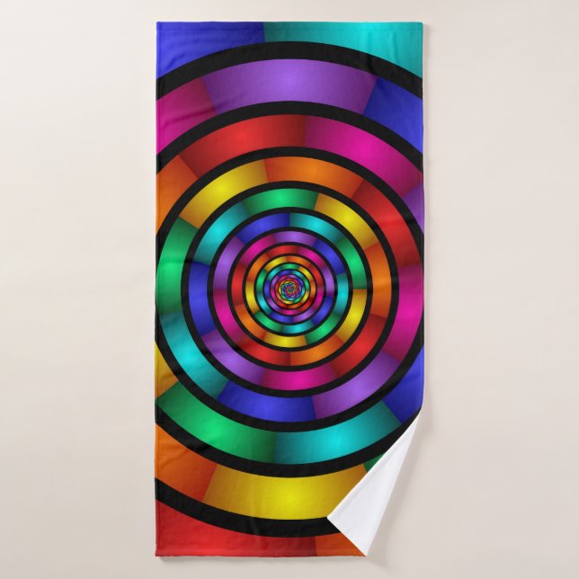 Runde und psychedelische Fraktal Kunst Badehandtuch (Badehandtuch)