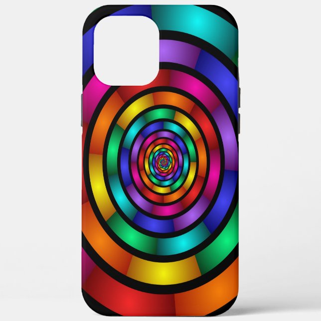 Runde und psychedelische Fraktal Kunst Case-Mate iPhone Hülle (Rückseite)