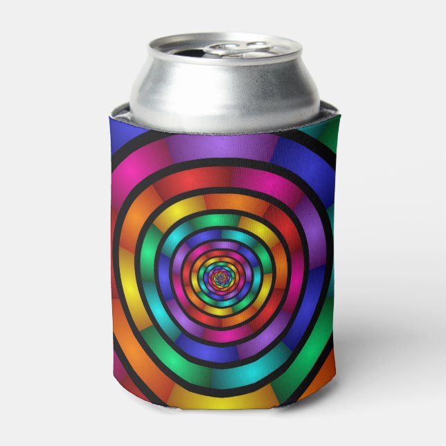 Runde und psychedelische Fraktal Kunst Dosenkühler (Kanne Vorderseite)