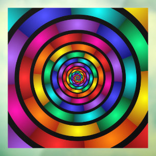 Runde und psychedelische Fraktal Kunst Fensteraufkleber