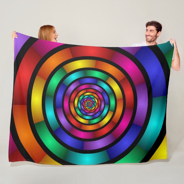 Runde und psychedelische Fraktal Kunst Fleecedecke (Beispiel)