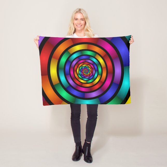 Runde und psychedelische Fraktal Kunst Fleecedecke (Beispiel)