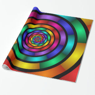 Runde und psychedelische Fraktal Kunst Geschenkpapier