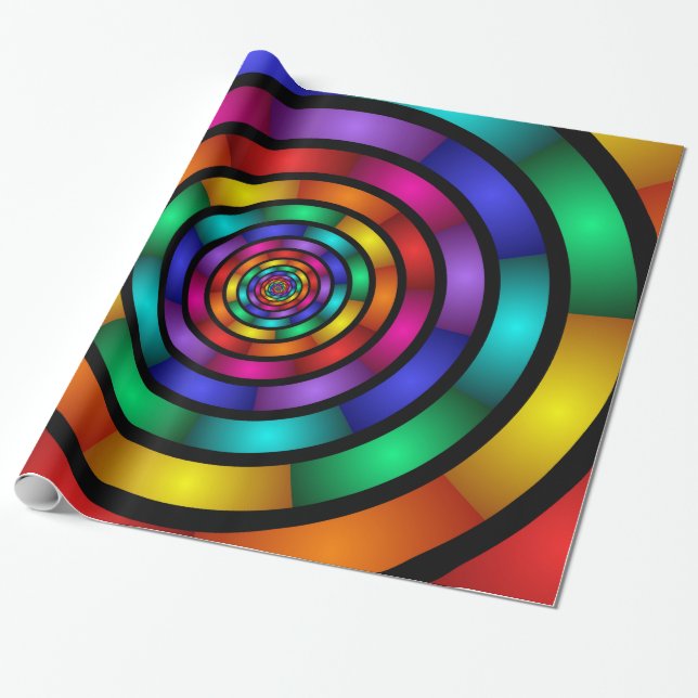 Runde und psychedelische Fraktal Kunst Geschenkpapier (Ungerollt)