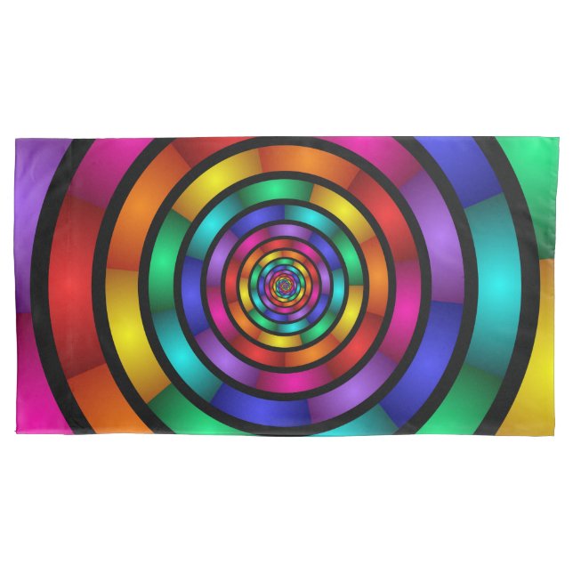 Runde und psychedelische Fraktal Kunst Kissenbezug (Vorderseite)