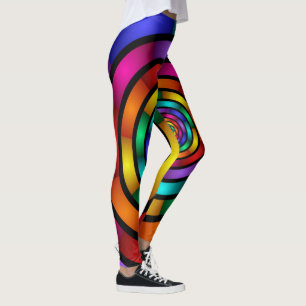 Runde und psychedelische Fraktal Kunst Leggings