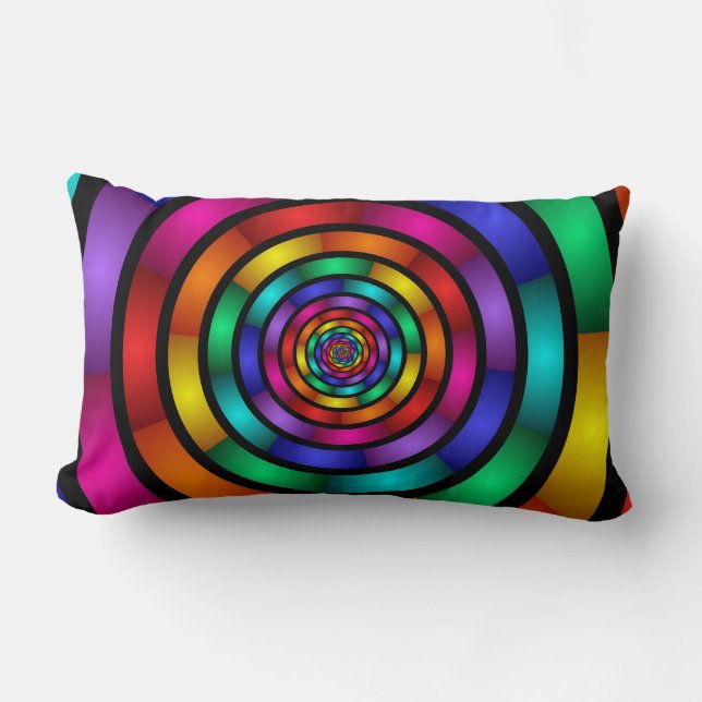 Runde und psychedelische Fraktal Kunst Lendenkissen (Vorderseite)