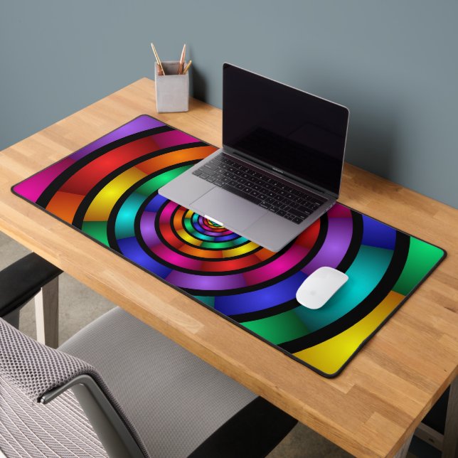 Runde und psychedelische Fraktal Kunst Schreibtischunterlage (Büro 2)