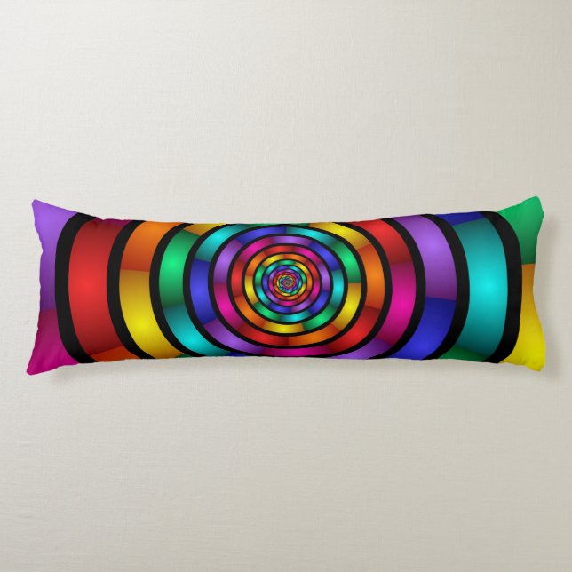 Runde und psychedelische Fraktal Kunst Seitenschläferkissen (Vorderseite)