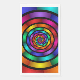 Runde und psychedelische Fraktal Kunst Serviette