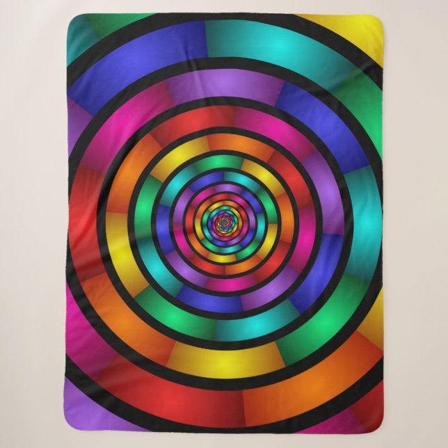 Runde und psychedelische Fraktal Kunst Sherpadecke (Vorderseite)