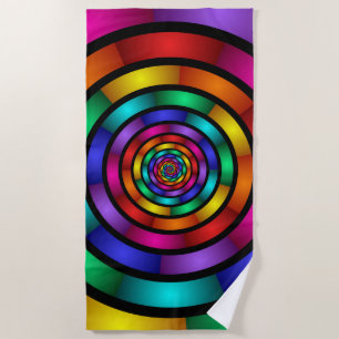 Runde und psychedelische Fraktal Kunst Strandtuch