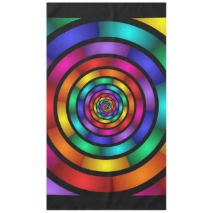 Runde und psychedelische Fraktal Kunst Tischdecke
