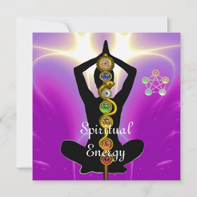 RUNDE VON ASCLEPIUS 7 CHAKRAS, YOGA LOTUS POSE Ros Einladung (Vorderseite)
