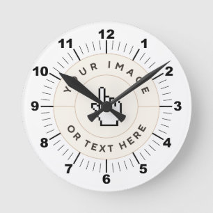 Runde Wall-Uhr 8" - Benutzerdefiniert (Bild/Text h Runde Wanduhr