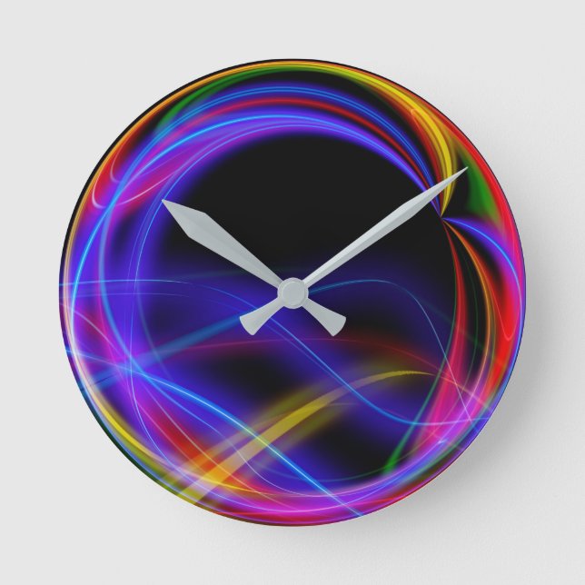 Runde Wand-Uhr mit trendigem Design Wanduhr (Vorderseite)