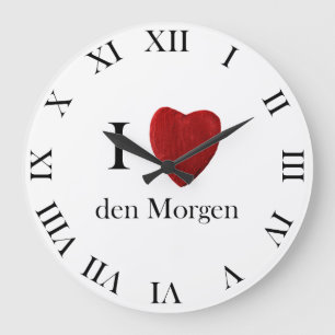 Runde Wanduhr Ich liebe den Morgen