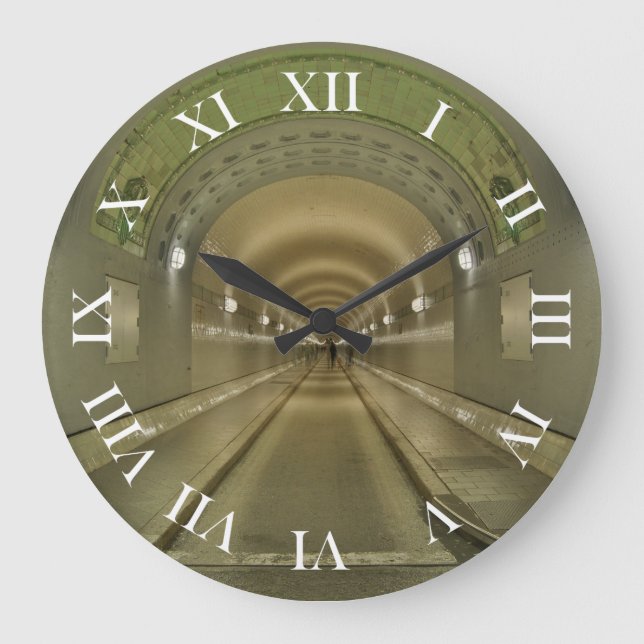 Runde Wanduhr mische Hamburg Elbtunnel (Vorderseite)