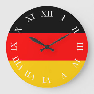 Runde Wanduhr römische Ziffern Deutschland Fahne