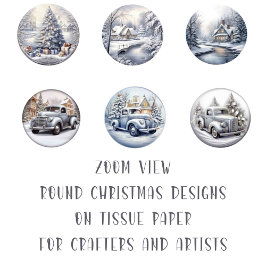 Runde Weihnachtsbild DIY Decoupage Ornament Craft Seidenpapier