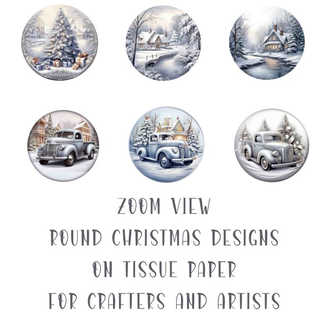 Runde Weihnachtsbild DIY Decoupage Ornament Craft Seidenpapier (Von Creator hochgeladen)