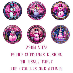 Runde Weihnachtsbild DIY Decoupage Ornament Craft Seidenpapier