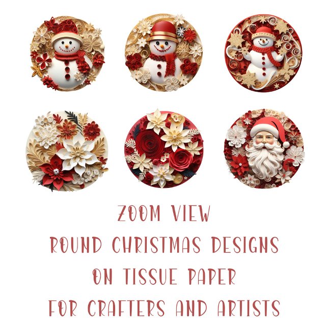 Runde Weihnachtsbild DIY Decoupage Ornament Craft Seidenpapier (Von Creator hochgeladen)