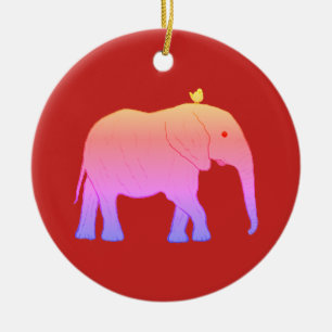 Runde Weihnachtsverzierungs-Elefanten Keramik Ornament