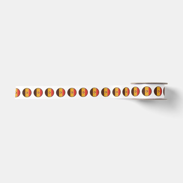Runde Wikingerschild mit belgischer Flagge Satinband (Vorderseite)