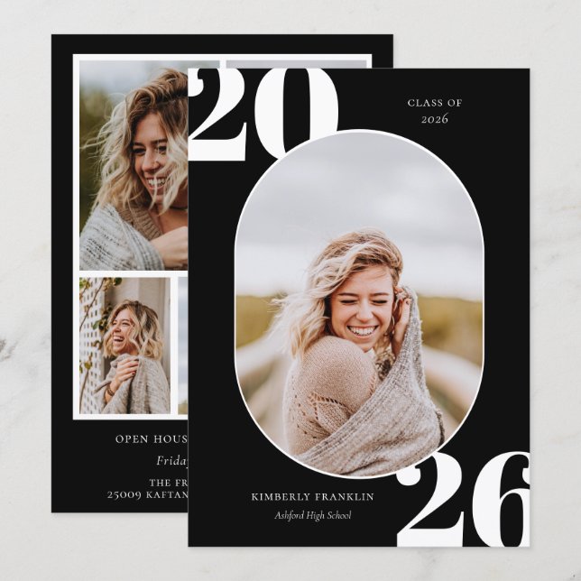 Runded Foto Frame Abschluss der Senior-Klasse (Vorne/Hinten)